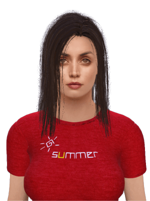 A realistic 3D avatar of Ana de Armas showcasing different hairstyles from Cymorph asset store.