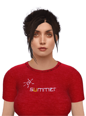 A realistic 3D avatar of Ana de Armas showcasing different hairstyles from Cymorph asset store.