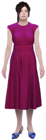 A full body realistic 3D avatar of Sophie Turner showcasing different clothing from Cymorph asset store.