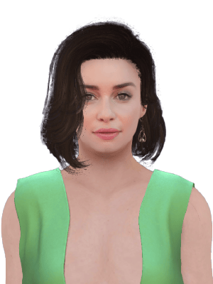 A realistic 3D avatar of Emilia Clarke.