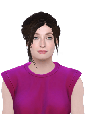 A realistic 3D avatar of Sophie Turner.