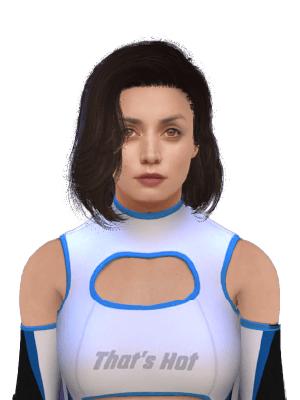 A realistic 3D avatar of Ana de Armas.